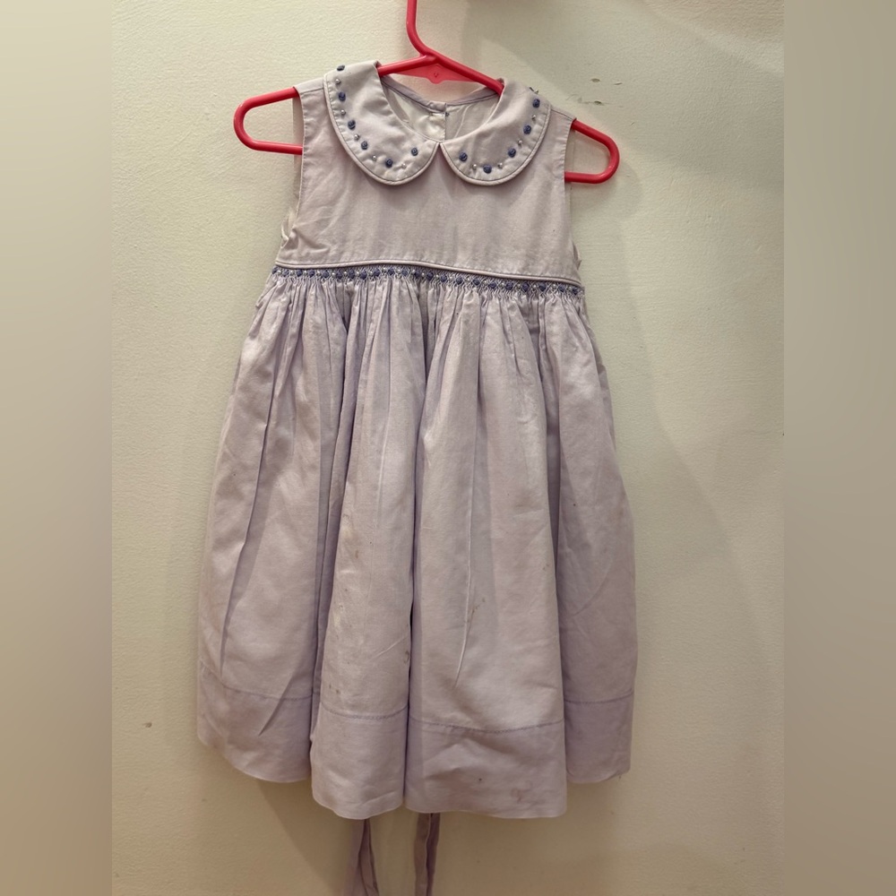 Strasburg Lilac Sleeveless Dress with Peter Pan Collar